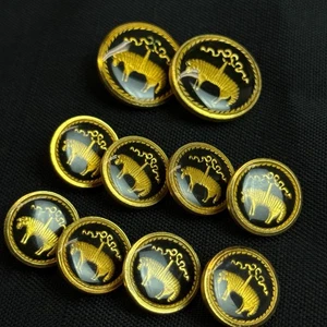 Brooks Brothers 1818 Blazer Replacement Buttons Set of 10 Gold Tone Black Enamel - Picture 1 of 4