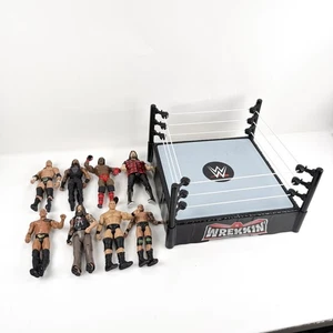 WWE Action Figures Lot of 8 with Ring The Rock, Triple H, Mick Foley, Booker T - Picture 1 of 15