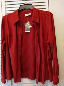 Merona 1X Rot Gestreifte Damen Plus Bluse Neu Stretchiges Material - Bild 1 von 4