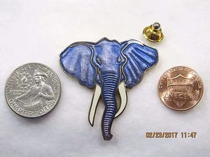 Zirkus afrikanischer Elefantenkopf Stoßzähne lila blau USA Anstecknadel Pinback Hut - Bild 1 von 4