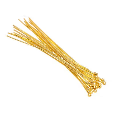 40 peças broche de cabeça Bali folheado a ouro 18k calibre 21 3 polegadas - Imagem 1 de 4