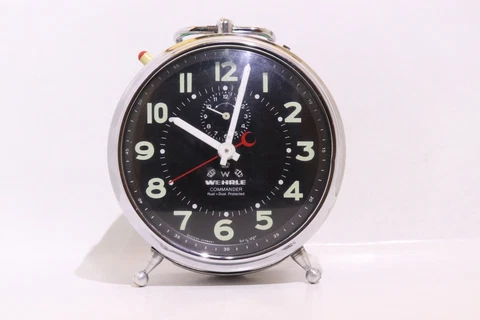 Vintage WeHrle Alarm Clock Commander Jewelled,Made In Germany,Working Well Cover