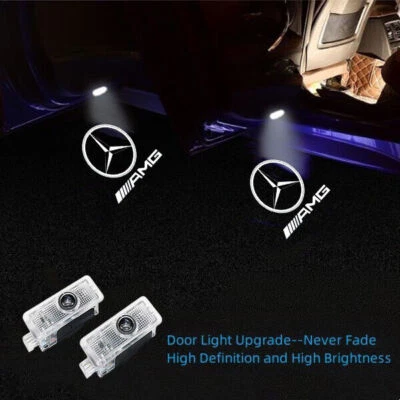 2Pcs Door Courtesy Light Ghost Shadow Lamp For Mercedes Benz CLA CLS C E Coupe - Image 1 of 4