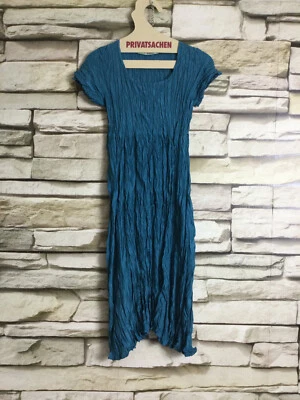cocon.commerz PRIVATSACHEN GÄNGELUNTE Kleid aus Crash WÄSCHESEIDE petrol Gr.  1 - Bild 1 von 4