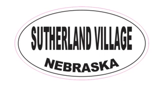 Sutherland Village Nebraska Oval Bumper Sticker D7069 Euro Oval - Picture 1 of 1