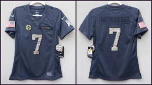 Nike Women's S Ben Roethlisberger Salute To Service Jersey Gray Steelers - READ - Picture 1 of 21
