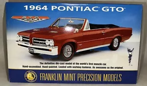 1964 FRANKLIN MINT RED PONTIAC GTO CONVERTIBLE 1-24 MINT IN THE BOX PAPERS C10 - Picture 1 of 24