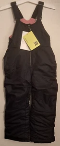 All in Motion Girls Size SMALL 6/6X Snow Bib Wind & Water Resistant Black UA5 - Picture 1 of 2