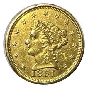1851 U.S. Liberty Head Quarter Eagle 2 1/2 Dollar Gold Coin - Picture 1 of 4