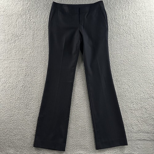 Pantaloni da donna blu Tory Burch taglia 10 a righe svasati carriera misto lana