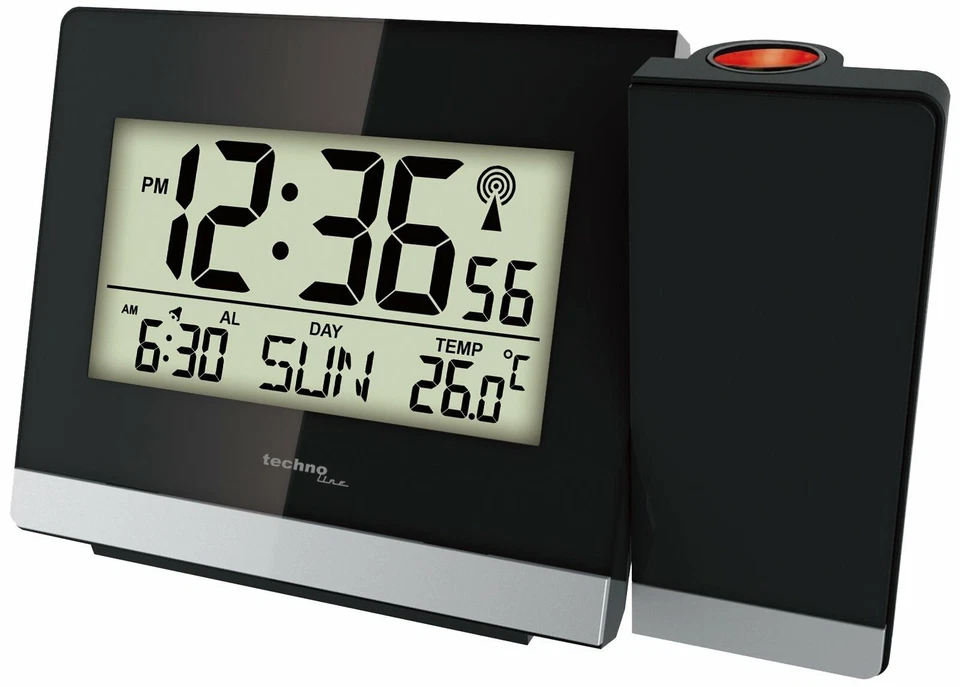Technoline WT 536 Funkwecker - Schwarz/Silber