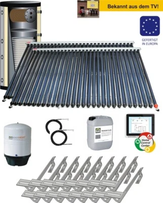 🔥Solaranlage Warmwasser Heizungsunterstützung Heizung Set Komplettset Heatpipe - Bild 1 von 4