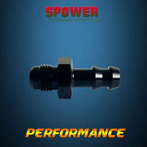AN6 Male to 3/8" For Hose Barb Adapter Fitting Black Aluminum - Bild 1 von 7