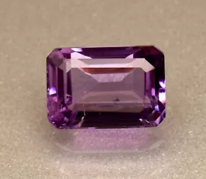 Natural Purple Color Amethyst Gemstone Emerald Cut 6.45 Ct Certified Gemstone - Picture 1 of 5