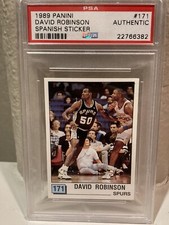 1989 David Robinson Spurs Panini 90 #171 Sticker Spanish PSA Authentic