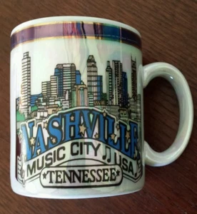 UNMARKED TOURIST SOUVENIER COFFEE TEA MUG CUP NASHVILLE TENNESSEE MUSIC CITY USA - Picture 1 of 1