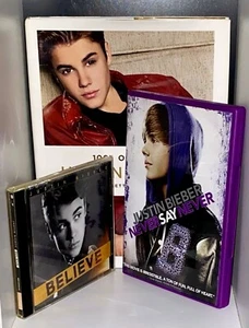 Justin Bieber DVD Book CD Lot ~ Believe ~ Never Say Never ~ Just Getting Started - Picture 1 of 10