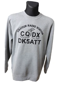 Sudadera Gris, CQ DX, Señal de Llamada, Estación de Radioaficionados, Bordado Talla S-4XL - Imagen 1 de 11