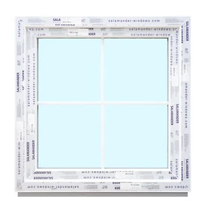 Kunststofffenster Fenster Salamander, 90x90 cm, weiß, innenliegende Sprossen - Bild 1 von 9