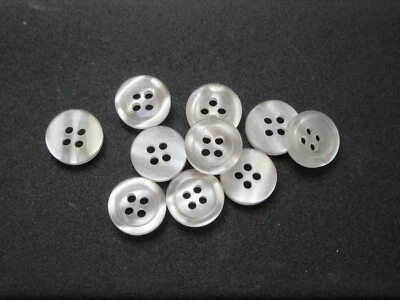 10x  Knöpfe Wäscheknöpfe Perlmuttfarben / weiß EDEL 14mm glanz 4-Loch  KN-33 - Bild 1 von 3