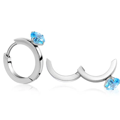 Titanium Birthstone Cubic Zirconia Huggies Earrings Huggie Hoop Earrings - Image 1 of 4