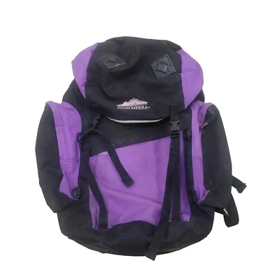VTG High Sierra Hiking Backpack Internal Black Purple Outdoor Trail Bag Drawstri - Image 1 of 4