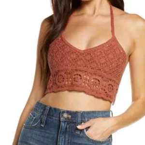 FREE PEOPLE Wome's Sydney Crochet Bralette Canyon Sunset NWT Size Small - Picture 1 of 11