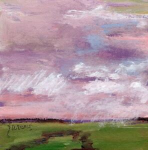 ORIGINAL ART HAND PAINTED LANDSCAPE SKYSCAPE  BRP PARKWAY USA BY SUE FURROW
