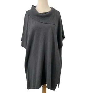 Vince Camuto Foldover Split Neck Short Sleeve Tunic Sweater Gray Women's 2X - Picture 1 of 7