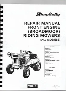 Manual de servicio de tractor Simplicity Broadmoor 727 5010 3008 728 5008 738 707 717 - Imagen 1 de 6