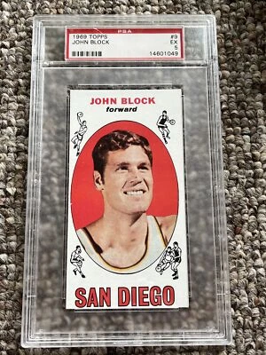 1969-70 Topps Tall Boys John Block Rookie PSA 5 VG-EX Rockets RC #9 - Image 1 of 2