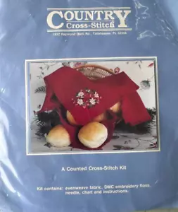 Victorian Floral bread cloth kit Country cross-Stitch - Picture 1 of 4