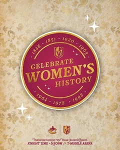 Vegas Golden Knights vs Vancouver Cunucks 2/7/24 Poster Program- Women’s History - Picture 1 of 1