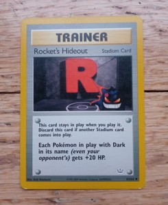 Rocket's Hideout 63/64 Neo Revelation Vintage Pokemon Trainer Card LP 