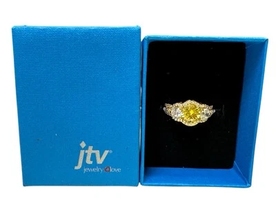 Charles Winston Bella Luce 18k Over Sterling Canary White CZ Ring Size 6 3/4 NIB - Image 1 of 4