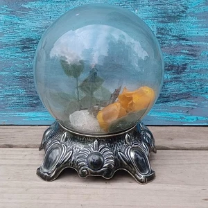 Vtg Bowl O Beauty vintage 1960s Glass Ball Jar W Ornate Metal Stand *read* - Picture 1 of 15