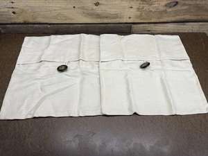 2 Pottery Barn Linen Pillow Covers 18"x18" Beige w/ Brown Button Closure NWT - Picture 1 of 13