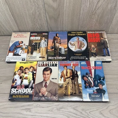 Retro Movie Night VHS Lot Of 9 Comedy Adam Sandler Chris Farley + FREE SHIPPING Foto 1 de 4