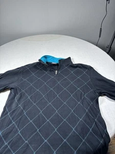 Point Zero Men’s Navy Blue Long Sleeve Shirt Zip Up Collar - Picture 1 of 5