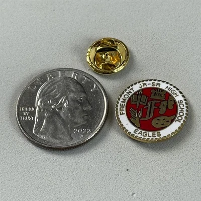Fremont Junior Senior High School Eagles Indiana Enamel Pin Pinback #56096 - Image 1 of 3