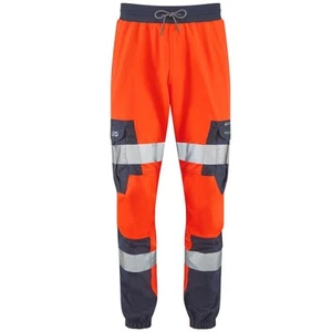 Pantalone Leo Hawkcombe EcoViz arancione alta visibilità lavoro balistico elasticizzato BT01 - Foto 1 di 6