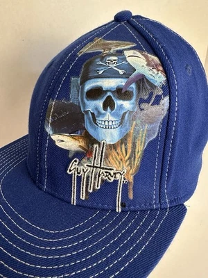 Guy Harvey Azul Algodón Talla Única Para Todos Calavera Tiburones Pirata Gorra Sombrero  Foto 1 de 4