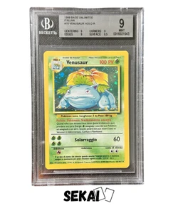 POKEMON BGS 9 VENUSAUR BASE SET 15/102 ITA - MINT BASE SET UNLIMITED ITALIENISCH - Bild 1 von 3