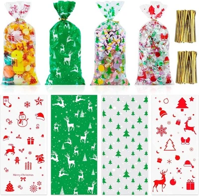 Yixiang 120 PCS Christmas Cellophane Goody 1 Count (Pack of 120), multicolour  - Image 1 of 4