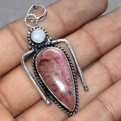 Colgante de piedra lunar arco iris calcita cobalto decente piedra preciosa tamaño 2,4" GW Foto 1 de 3