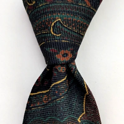 Corbata Polo Ralph Lauren Vintage Lana Challis ITALIA Paisley Azul Marino/Multicolor Usada en Excelente Condición Foto 1 de 4