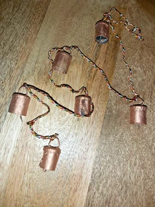 HANDMADE INDIAN IRON BELLS DECORATIVE HANGING ON JUTE STRING - Picture 1 of 10