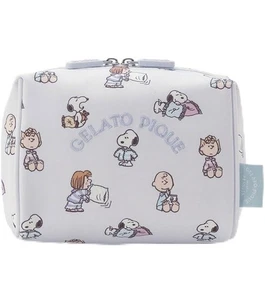 Peanuts Snoopy x gelato pique box cosmetic zip-around pouch blue - Picture 1 of 3