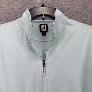 FootJoy FJ 1/4 Zip Pullover Mens Medium L/S Light Blue Golf Sweatshirt - Picture 1 of 13