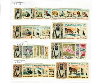 AZ15 Fujeira Scott # 1-18, 19-27, C1-9 M.N.H. O/G Shiek Hamad Tiere & Vögel - Bild 1 von 2